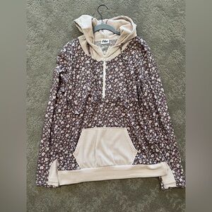 Pulse Floral Hoodie with Cream Accents